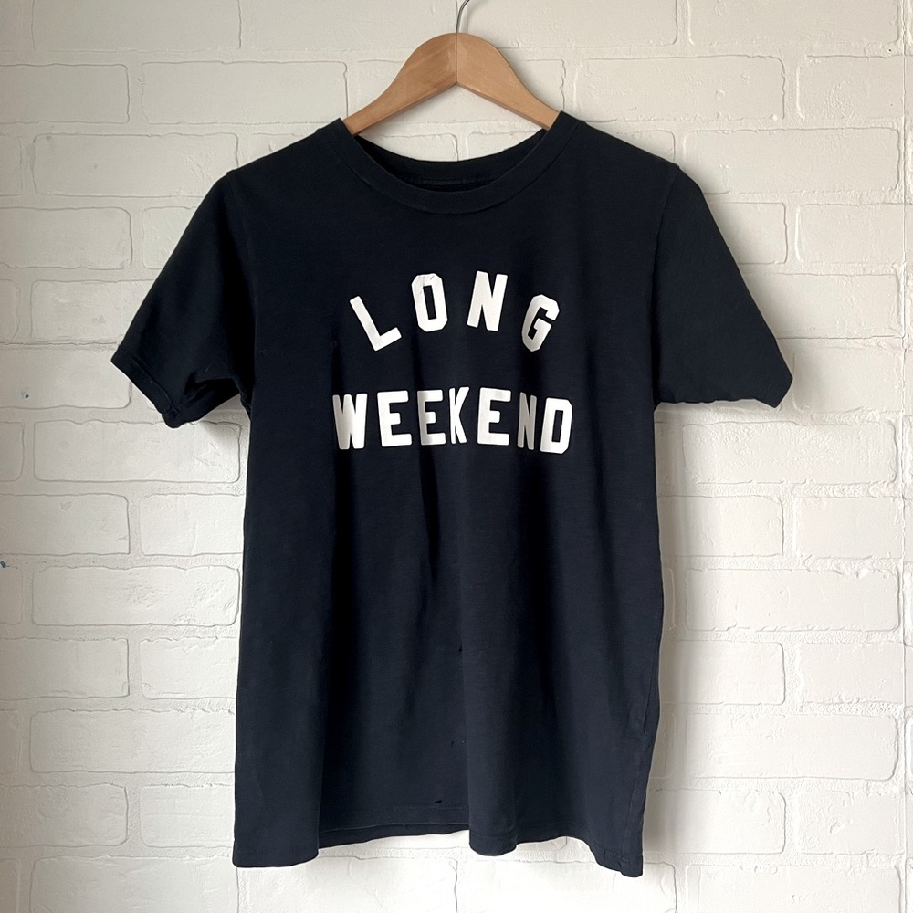 J. Crew Womens Vintage T-Shirt,, Long Weekend, Size Medium, Navy